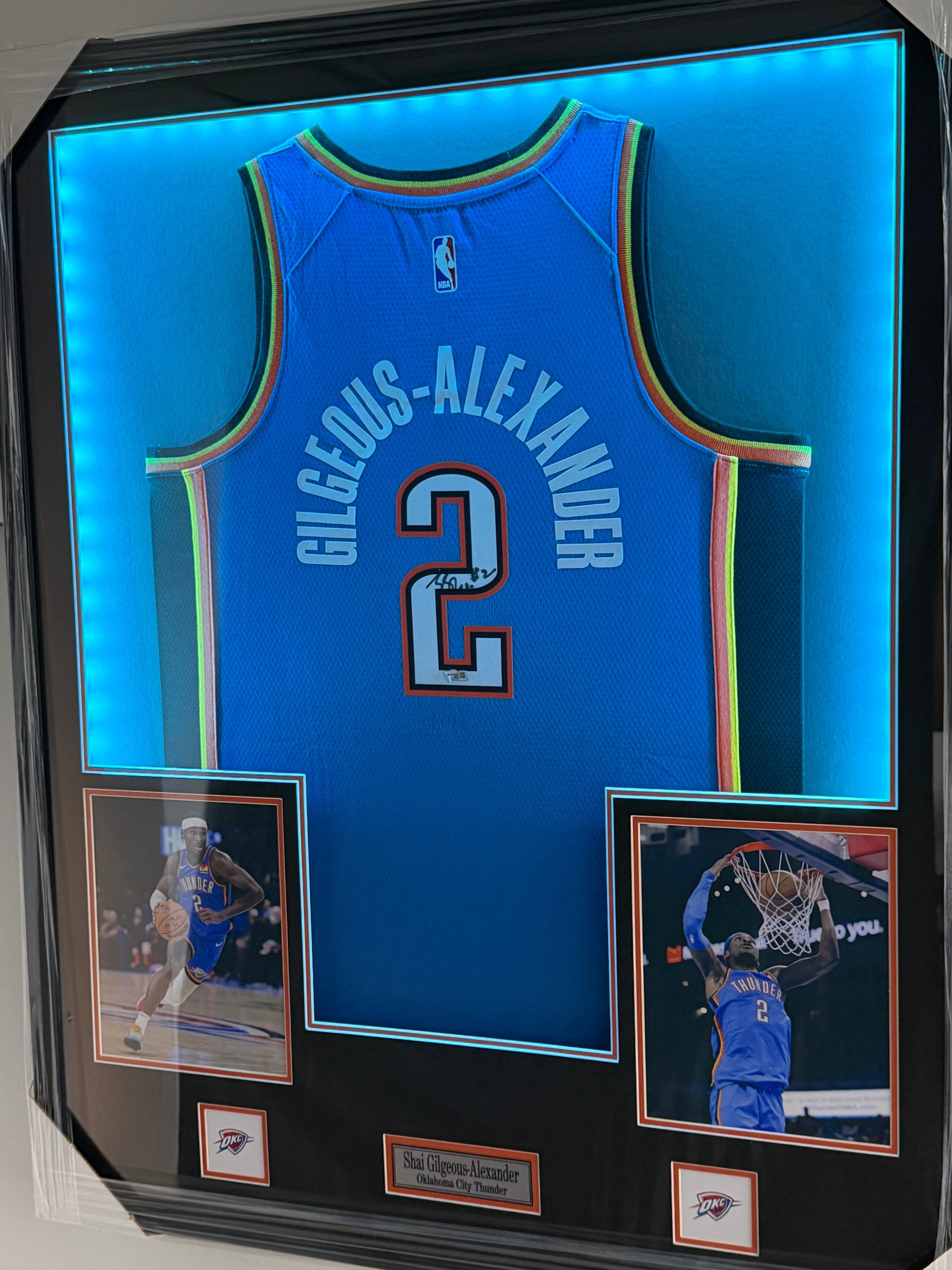 Framed Jerseys with LED Option all Autographed and Authenticated