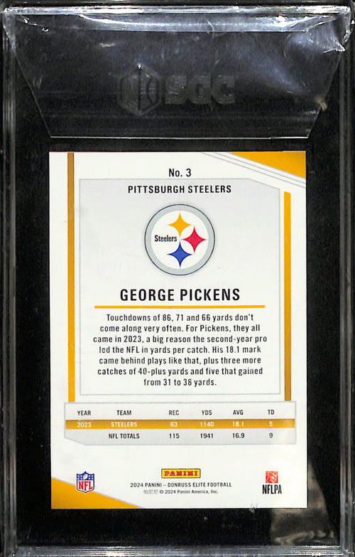 2024 Panini Elite George Pickens #3 Gold /10