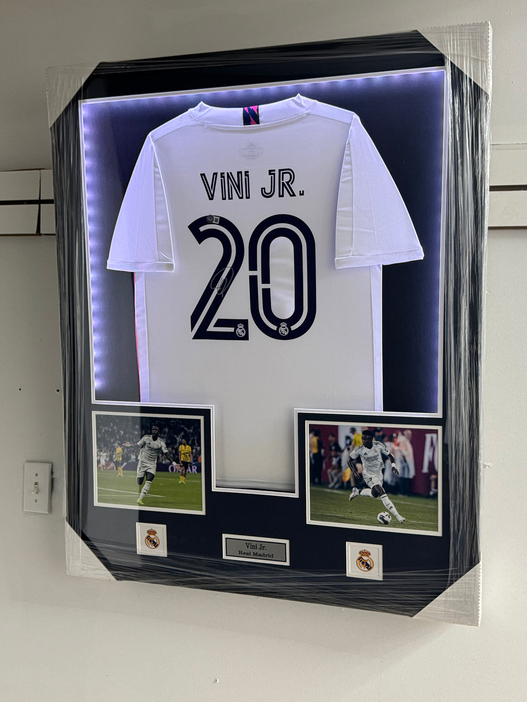 Vini Jr Signed Authenticated LED Real Madrid Jersey