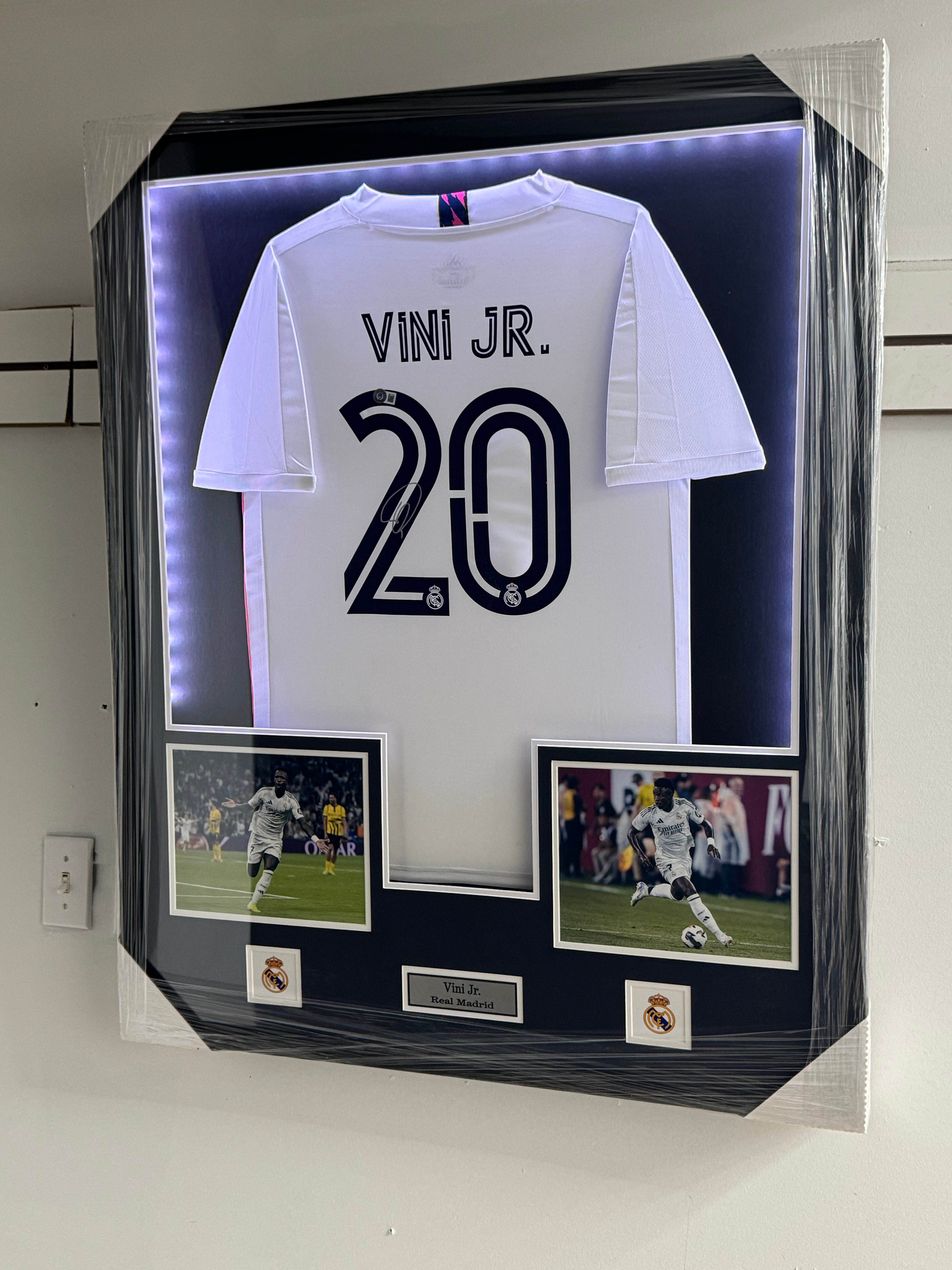 Vini Jr Signed Authenticated LED Real Madrid Jersey