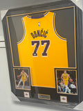 Luka Doncic Signed LED Framed Jersey Lakers Beckett Authenticated