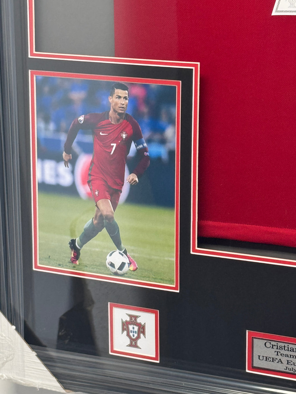 Cristiano Ronaldo Signed Autographed LED Framed Portugal Soccer Jersey Beckett