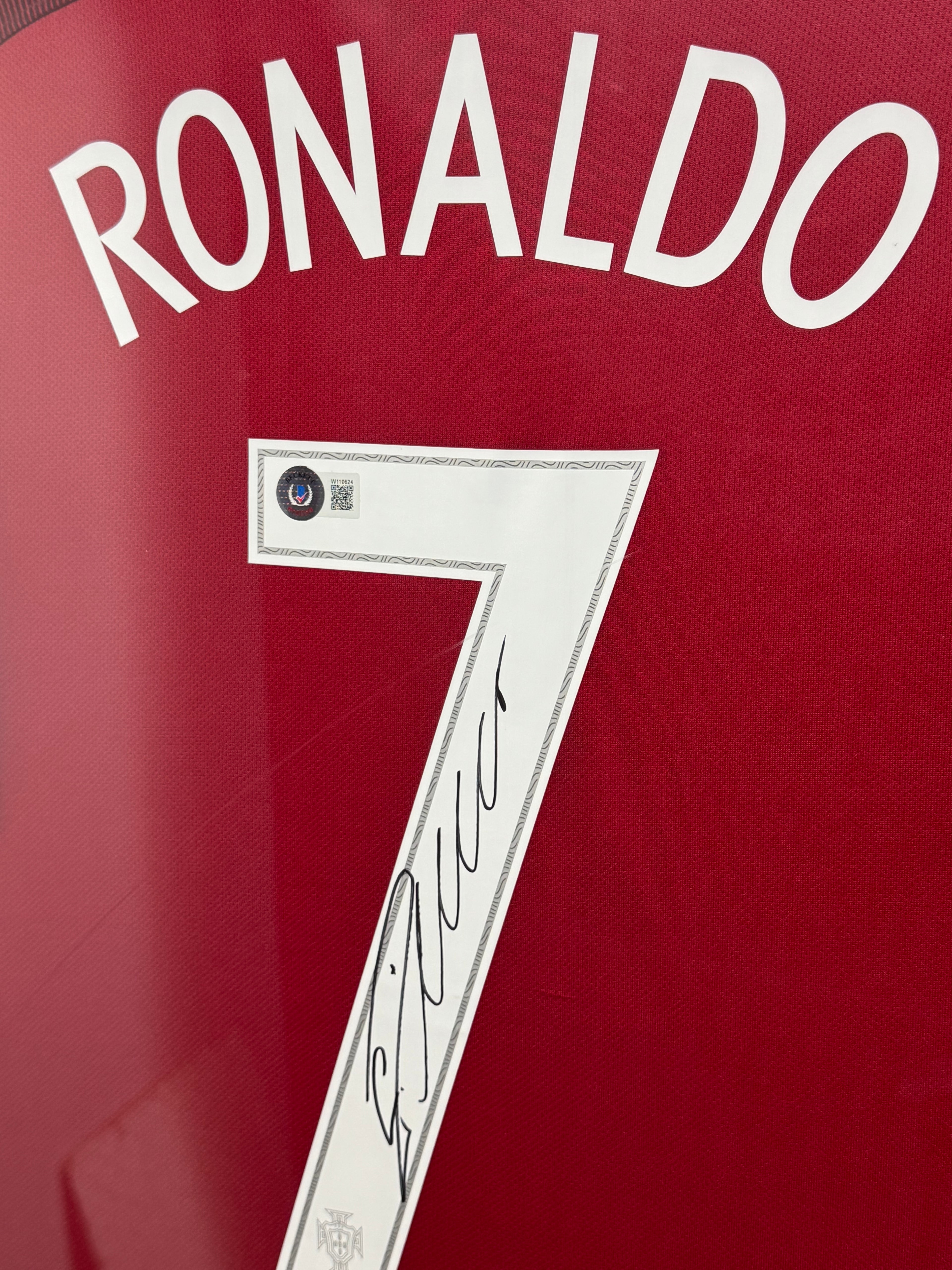 Cristiano Ronaldo Signed Autographed LED Framed Portugal Soccer Jersey Beckett