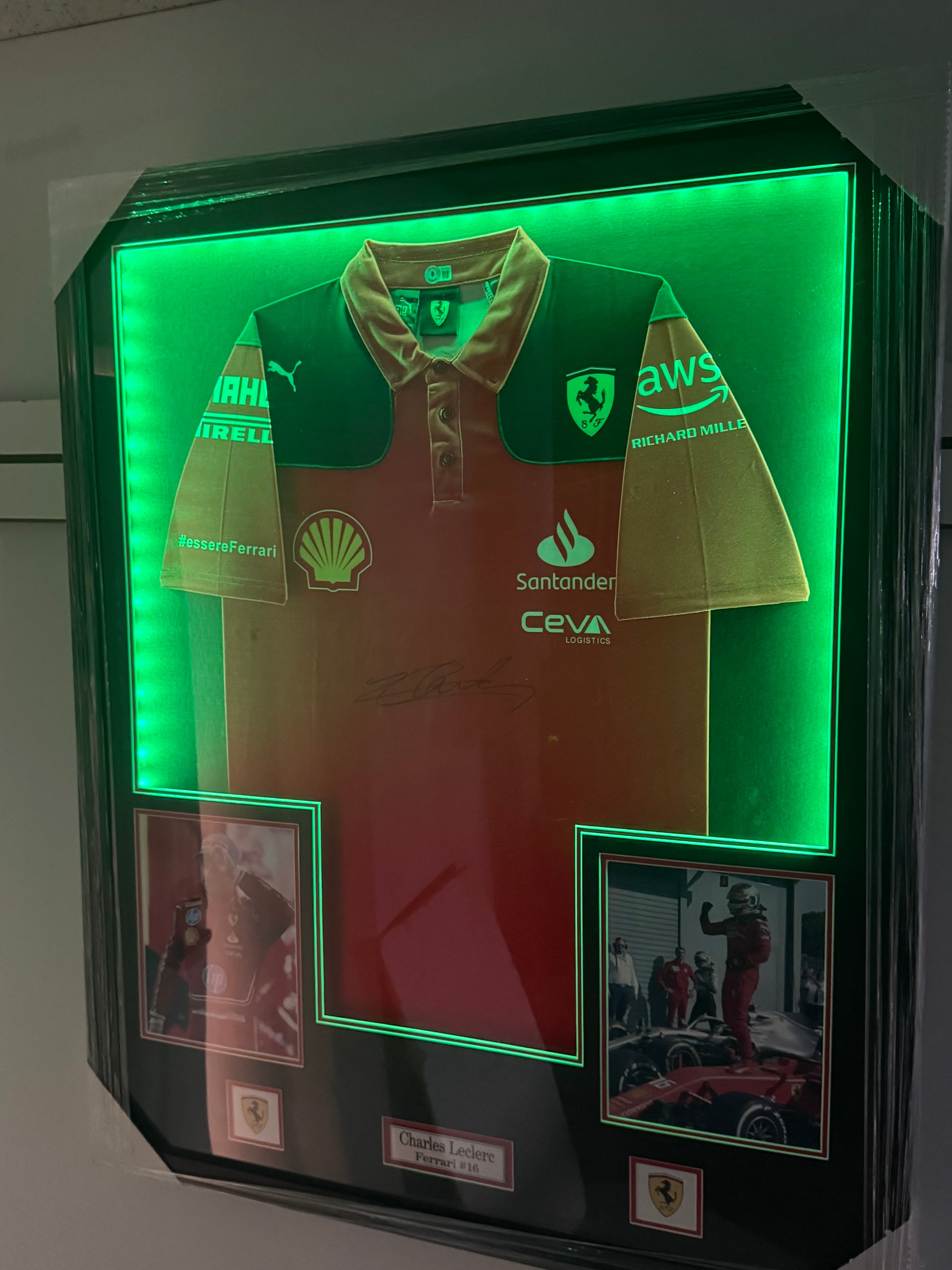 Charles Leclerc Signed and Authenticated Jersey with LED Display