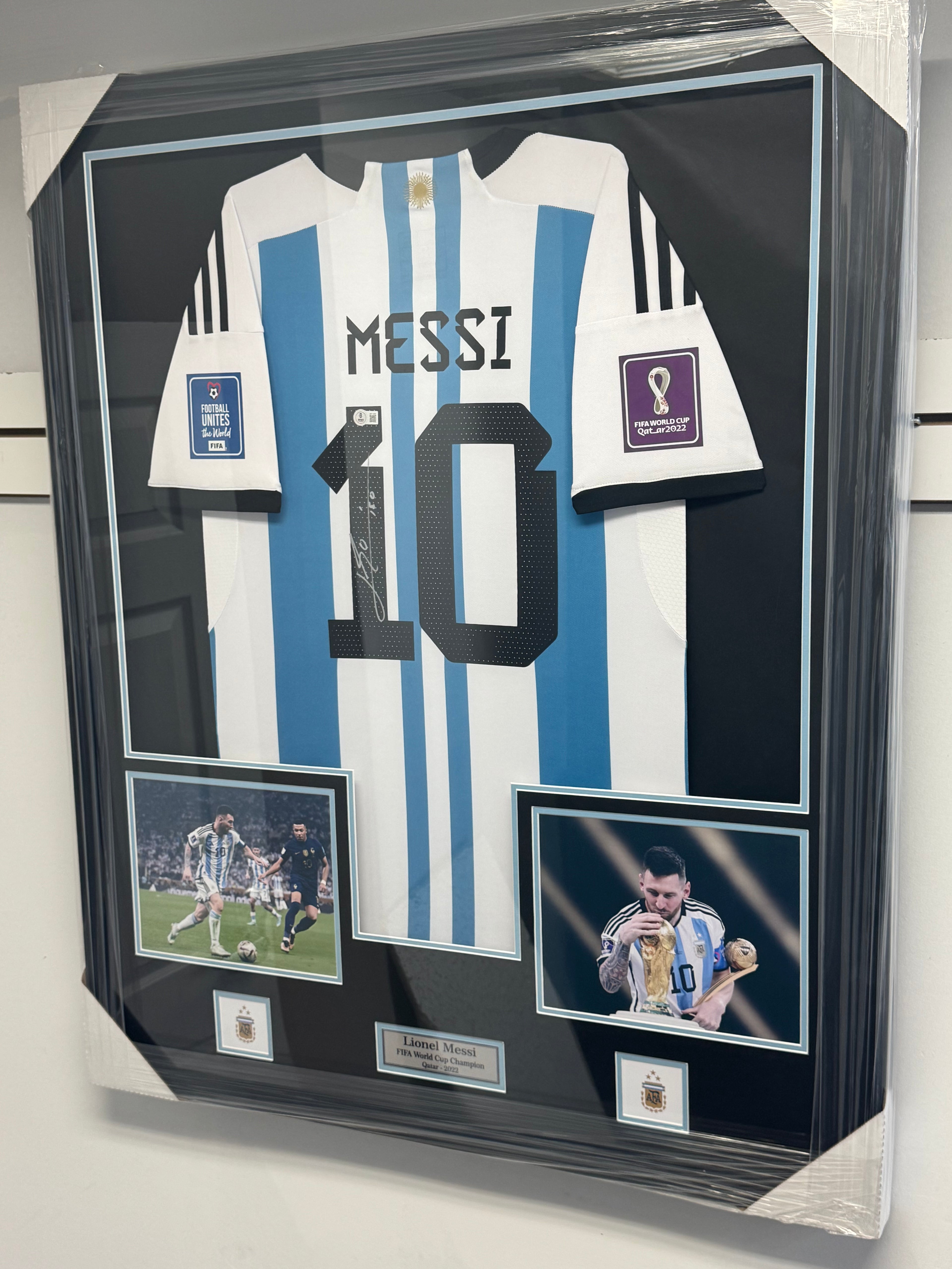 Lionel Messi Signed and Authenticated Jersey with LED option
