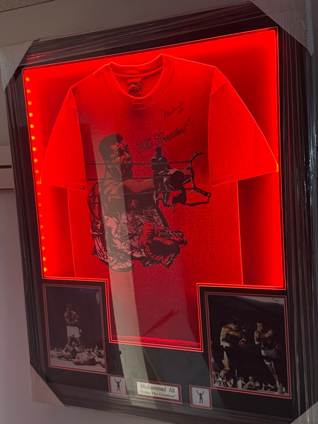 Muhammed Ali Signed and authenticated Custom Shirt with LED Option