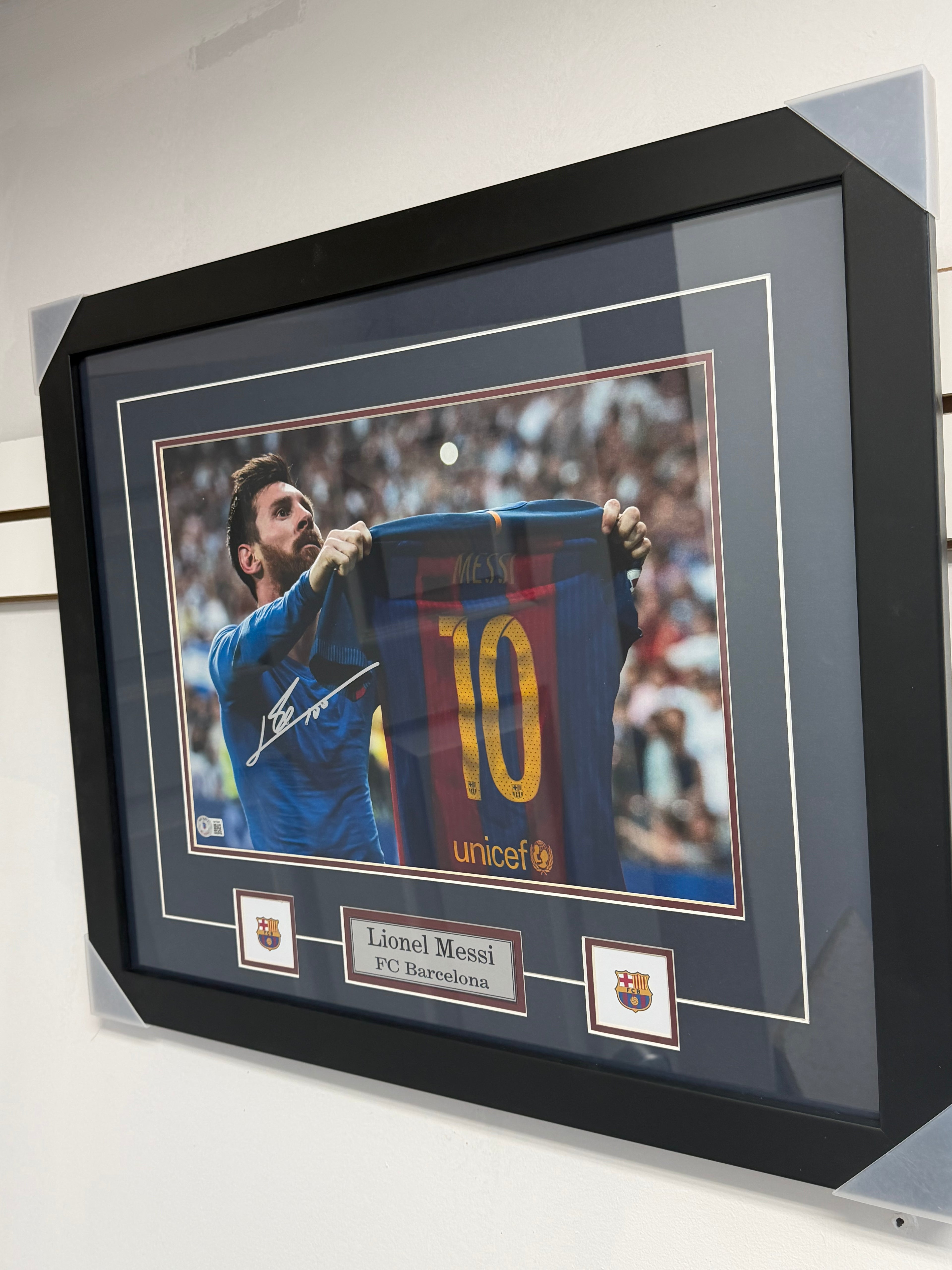 Lionel Messi Barcelona Portrait, Signed and Authenticated