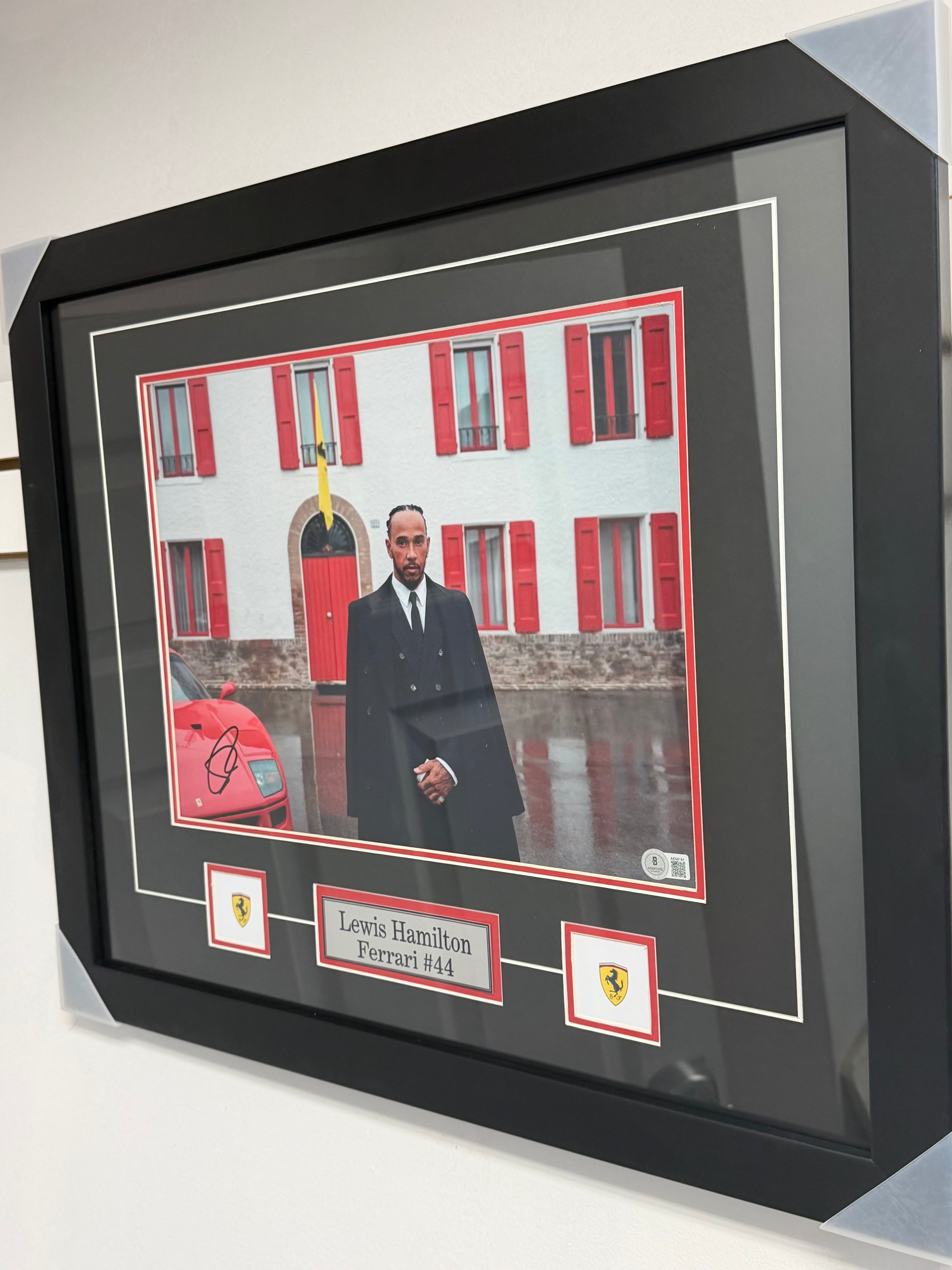 Lewis Hamilton Portrait, Framed and Autographed (Beckett)